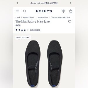 Rothy's - The Max Square Mary Jane, Black, Like New